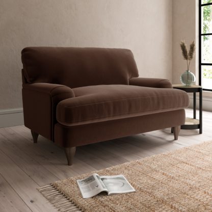 An Image of Darwin Luxury Velvet Snuggle Chair Black