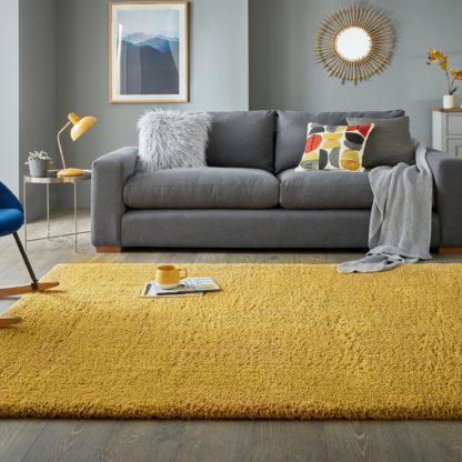 An Image of Cosy Teddy Rug Yellow