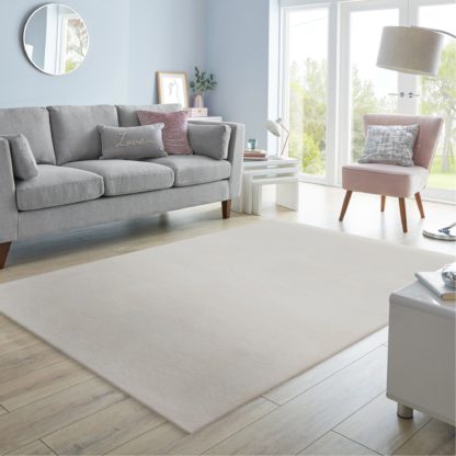 An Image of Faux Fur Supersoft Lush Rug Grey