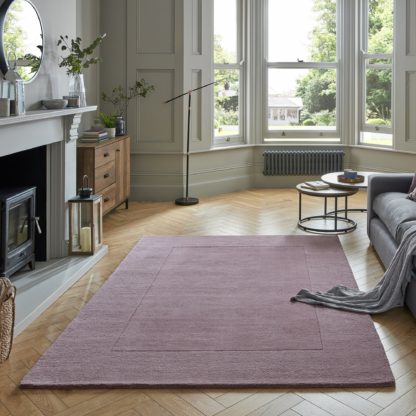 An Image of Boston Wool Border Rug Blush