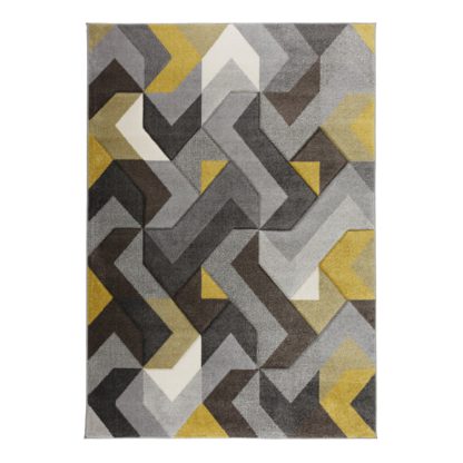 An Image of Hand Carved Aurora Geometric Rug Aurora Denim