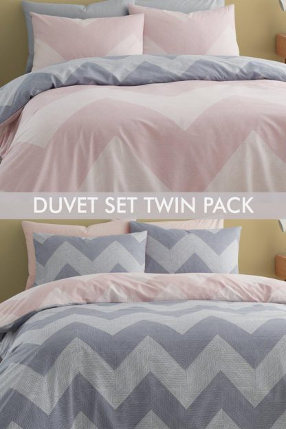 An Image of Geo Twin Pack Single Duvet Set