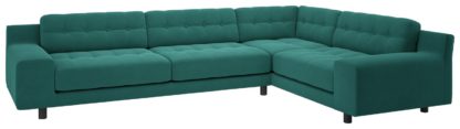 An Image of Habitat Hendricks Left Corner Velvet Chaise - Teal