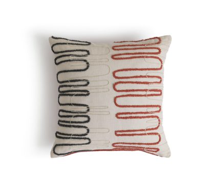 An Image of Habitat Squiggle Embroidered Cushion - Cream - 43x43cm