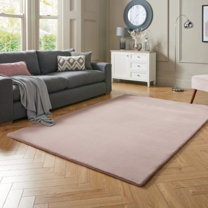 An Image of Faux Fur Supersoft Lush Rug Grey