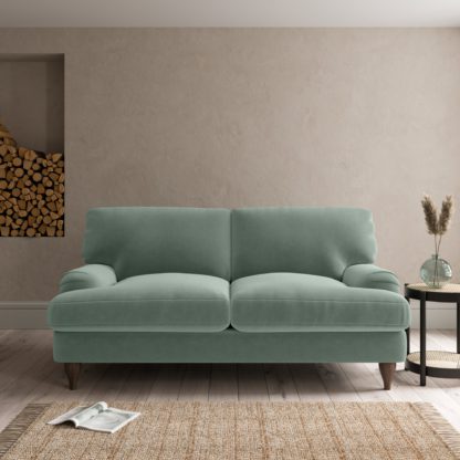 An Image of Darwin Luxury Velvet 2 Seater Sofa Black