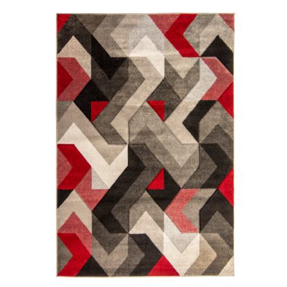 An Image of Hand Carved Aurora Geometric Rug Aurora Denim