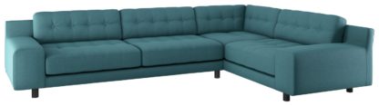 An Image of Habitat Hendricks Left Corner Fabric Chaise - Blue