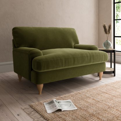 An Image of Darwin Luxury Velvet Snuggle Chair Black