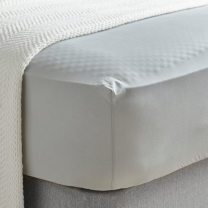 An Image of Washed Cotton Fitted Sheet White