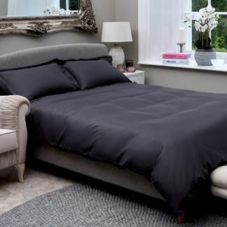 An Image of The Willow Manor Egyptian Cotton Sateen Single Duvet Set - Steel