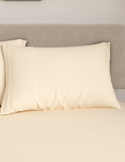 An Image of M&S Cotton Rich Percale Deep Fitted Sheet & Pillowcase