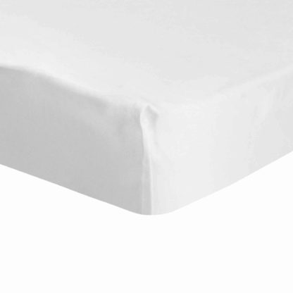 An Image of Dorma 500 Thread Count 100% Cotton Sateen Plain Fitted Sheet White