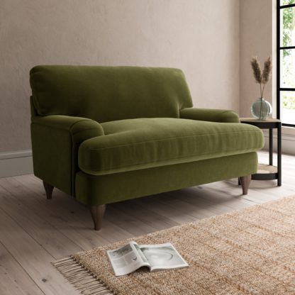 An Image of Darwin Luxury Velvet Snuggle Chair Black