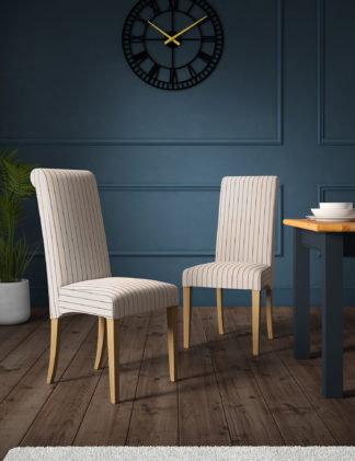 An Image of M&S Set of 2 Hepworth Striped Dining Chairs