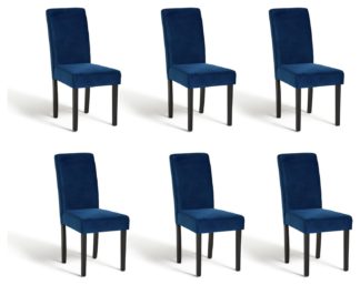 An Image of Argos Home Midback Velvet Dining Chairs - Navy