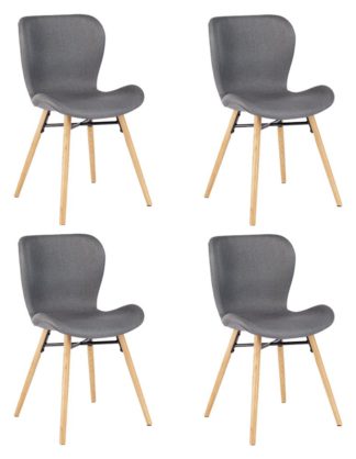 An Image of Habitat Etta Fabric Dining Chair - Grey