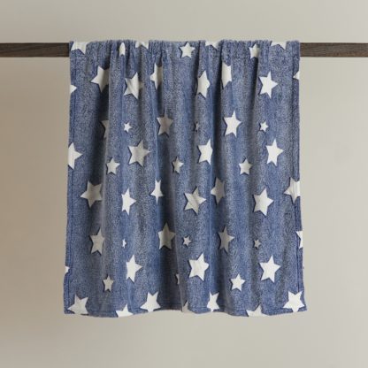 An Image of Glow In The Dark Stars Navy Blanket Navy