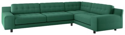 An Image of Habitat Hendricks Left Corner Fabric Sofa - Teal