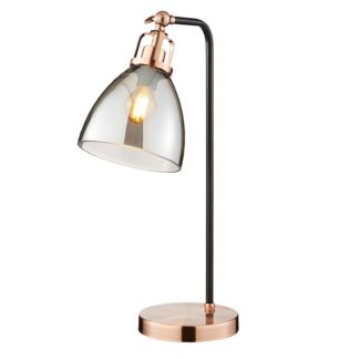 An Image of Decan Table Lamp - Smoke & Copper