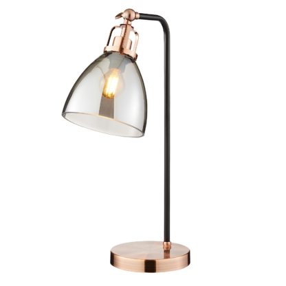 An Image of Decan Table Lamp - Smoke & Copper