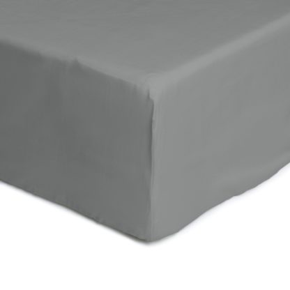 An Image of Habitat Anti-Microbial Grey Fitted Sheet - Super King Size