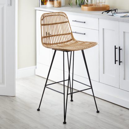 An Image of Pax Rattan Barstool Black