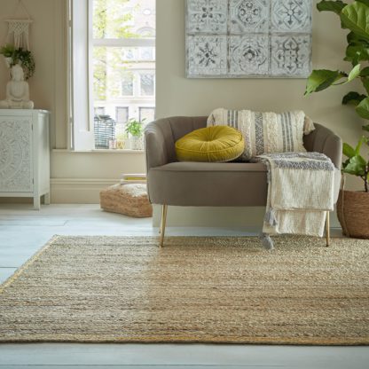 An Image of Caleb Jute Border Rug Caleb Natural and Ochre