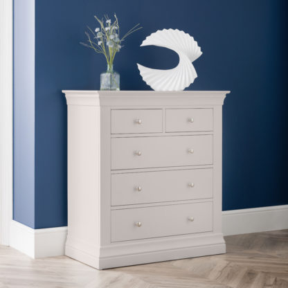 An Image of Clermont Light Grey Wooden 3+2 Drawer Chest