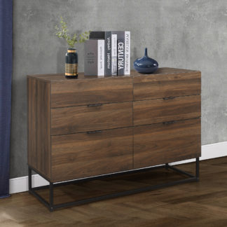 An Image of Houston Walnut Wooden 6 Drawer Chest