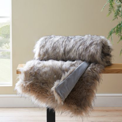 An Image of Faux Fur Bear Throw Grey