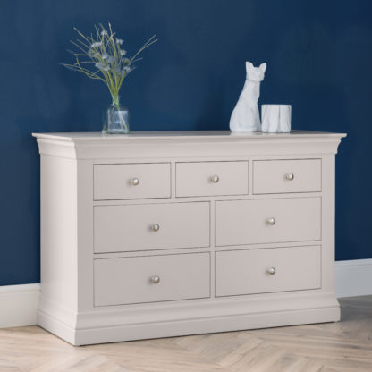 An Image of Clermont Light Grey Wooden 4+3 Drawer Chest