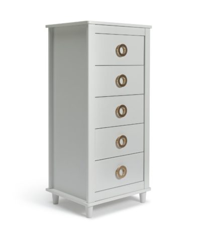 An Image of Habitat Bardot 5 Drawer Tallboy - White