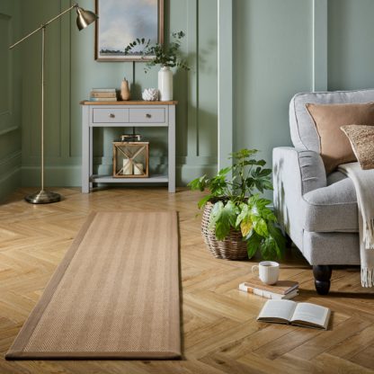 An Image of Herringbone Border Runner Herringbone Border Green