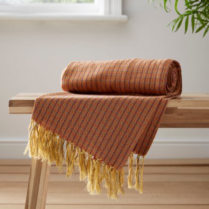 An Image of Bilbao Woven Throw Terracotta