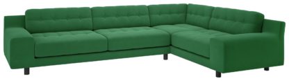 An Image of Habitat Hendricks Left Corner Velvet Sofa - Teal