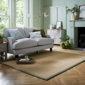 An Image of Herringbone Border Rug Herringbone Border Green