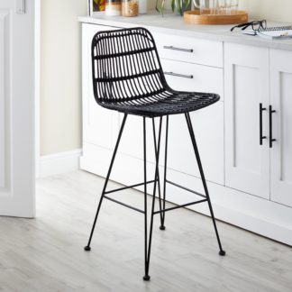 An Image of Pax Rattan Barstool Black