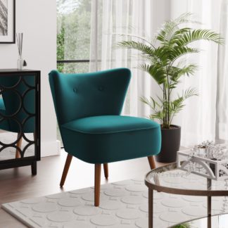 An Image of Eliza Velvet Chair Peacock