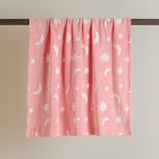 An Image of Glow In The Dark Moon and Stars Coral Blanket Coral