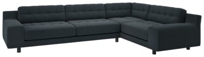 An Image of Habitat Hendricks Left Corner Velvet Sofa - Teal