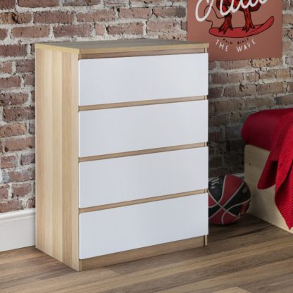 An Image of Jupiter Oak and White 4 Drawer Chest