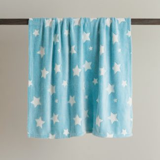 An Image of Glow In The Dark Stars Teal Blanket Teal (Green)