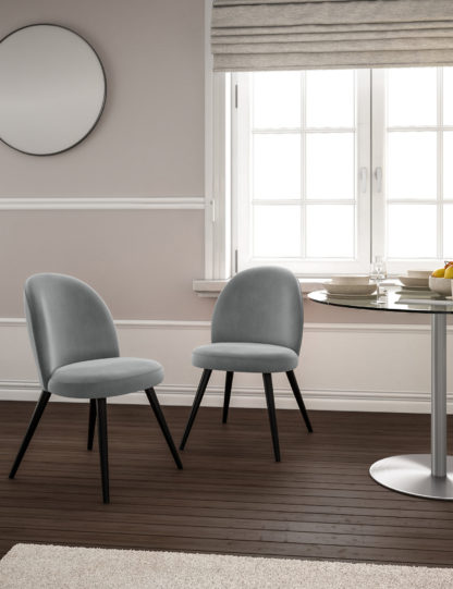 An Image of M&S Set of 2 Velvet Dining Chairs