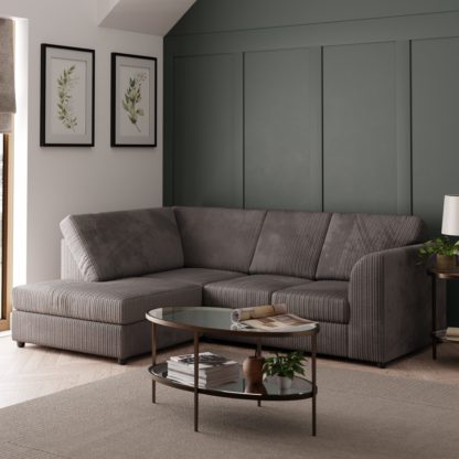 An Image of Blake Jumbo Cord Corner Sofa Grey