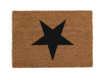 An Image of Habitat Printed Star Coir Mat - Natural and Grey