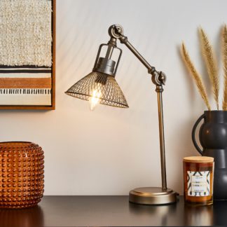 An Image of Nicholas Industrial Table Lamp Pewter