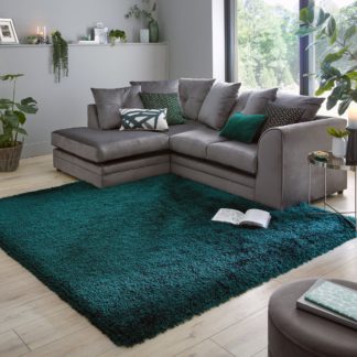 An Image of Jewel Shaggy Square Rug Jewel Emerald (Green)