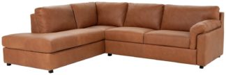 An Image of Habitat Florence Left Corner Leather Sofa - Tan