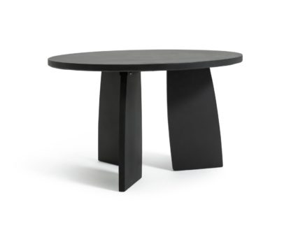 An Image of Habitat Magnus Circular 4 Seater Garden Table - Black